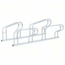vidaXL Bicycle Stand For 4 Bikes Floor Freestanding Galvanized Steel - Silver - View 6