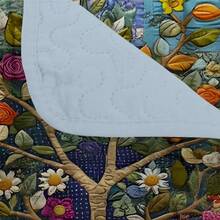 2/3pcs Artistic Tree Print Quilt Set(1 Quilt + 1/2 Pillowcases), Machine Washable Breathable And Durable Summer Bedding Set, 100% Polyester Lightweight Bedspread Set, Versatile For All Seasons, Stylish Room Decor, Holiday Gift - Art Tree - View 7