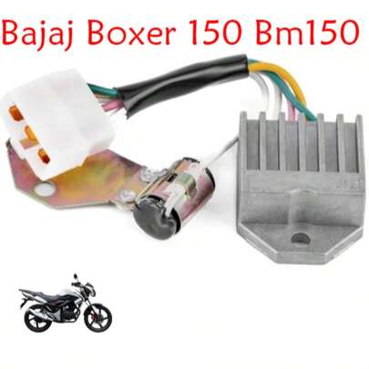Regulador 12vcc para Bajaj Boxer 150 BM150 regulador de voltaje 12 V CC repuesto electrico especifico instalacion sencilla proteccion bateria y sistema electrico diseñado para moto Bajaj Boxer 150 compatibilidad directa reparacion y mantenimiento confiable