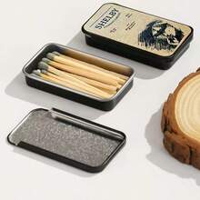 1 个复古火柴盒 - 古棕色和金色复古设计，翻盖，无需电源 - 桌面装饰，打火机 - 老年人、收藏家、男士和女士的理想礼物 - 生日、圣诞节、周年纪念 - 耐用金属结构（不含火柴） - 怀旧家居或办公室装饰，经典美学，坚固结构，新奇物品