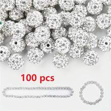 100pcs 10mm Shiny Disco Ball Beads - Shiny Yellow Plastic Beads, Reflective Surface, Suitable For Jewelry Making, DIY Crafts, Necklace And Earring Accessories, Jewelry Making Beads, Earring Components, Handmade Beads