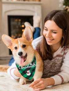 1 Piece Pet Triangle Scarf, Bib, Bib, Christmas Scarf, Dog Decoration Accessories, New Year Decoration, Pet Party
