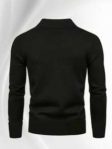 Men's Paris Pattern Black Simple And Versatile Half Turtleneck Base Layer. Skin-Friendly Fabric, Soft Base Layer. Suitable For Giving To Boyfriends Or Husbands.