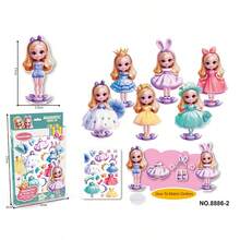 One Set Of Magnetic Quiet Book Girl Princess Dress Up Refrigerator Stickers Funny Dress Up Sticker Cartoon Pictures 3D Three-Dimensional Interesting Gift