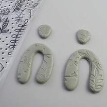 Butterfly Dragonfly Leaf Flower Texture Pattern Polymer Clay Stamp Sheet DIY Clay Jewelry Earring Impression Emboss Mat Tool Handmade Clay Pottery Jewelry Storage Tray Texture Decorating