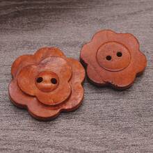 10pcs 3D Flower Shaped High-End Wooden Decorative Buttons Can Be Used For Clothing Buttons Such As Coats, Sweaters, Knitwear, Windbreakers, Jackets, Etc. They Have A Strong Sense Of Three Dimensionality And Can Also Be Used For DIY Handmade Decorations, With A Variety Of Colors And Sizes. - Multicolor - View 12