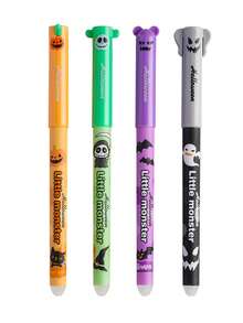 4/8 pezzi Penne gel edizione limitata di Ognissanti, penne a sfera colorate e cancellabili di alta qualità adatte per bambini, ideali per la scrittura scolastica e gli esami, penne a sfera colorate adatte per feste