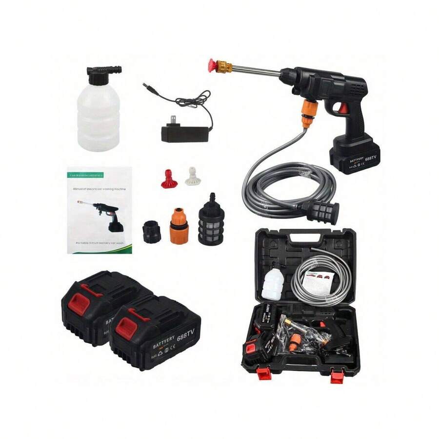 88V Car Washing High Pressure Tool Set, Cordless And Easy Operation, Strong Water Pressure For Fast Stain Removal, Suitable For Home & Small Scale Commercial Use, High Efficiency - View 1