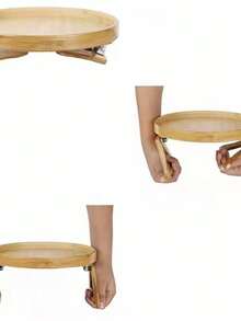 Handmade Log Tray Armrest Table Clamp, Suitable For Tray Sofa Table, Very Suitable For Small Space, Automatically Fixed Table Board, Is An Excellent Gift For Family And Friends!