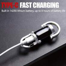 Mini COB LED Keychain Flashlight, USB Rechargeable, Hanging Work Light, Waterproof Keychain, Camping Hiking Pocket Lamp