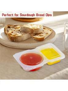 5 piezas/20 piezas/30 piezas/40 piezas/50 piezas Recipientes desechables para condimentos con tapas, recipientes de plástico de doble capa para lonchera, condimentos de viaje, aperitivos, salsa para mojar, regalos de Navidad y Halloween