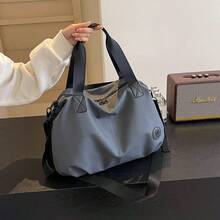 Women's Casual Solid Color Tote Bag, Crossbody - Grey - View 8