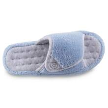 Isotoner Women's Terry Spa Slip On Slide Slipper With Memory Foam For Indoor/Outdoor Comfort-34138 - 藍月亮 - 查看 4