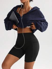 FWH Women's Fashion Stretchy Casual Elegant Sports Fitness Shorts – Spring/Summer Versatile Retro Simple Slimming High-Waisted Comfortable Running Streetwear Basic Advanced Edition (With Pockets/Sexy Booty-Lifting Peach Yoga Shorts)