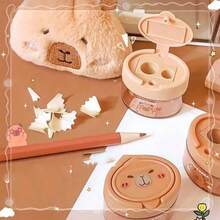 1/3/5 Capybara-Stil manuelle Bleistiftspitzer, süßes Capybara-Design Spitzer, Zufallsfarboptionen, manuelle Bleistiftspitzer mit Cartoon-Kappen, geeignet für Schule und Büro, geeignet für Bleistifte und Makeup-Stifte, kleine und tragbare Spitzer, tragbare dekorative Tischspitzer, Schüler-Lernbedarf, Lieblingsgeschenke für Kinder, Jungen, Mädchen, Schulmaterial, Muss-haben für die Rückkehr zur Schulsaison