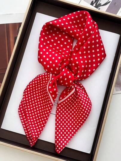 1pc Square Scarf, Women/Girls Headband Accessory, Handkerchief, Neckerchief, Headband, Fashionable Printed Scarf, Suitable For Dresses