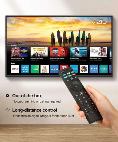 For Vizio Smart Tv Remote Replacement,Compatible With Vizio TV D-Series,M-Series,V-Series,UHD LED LCD Smart TV