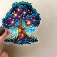 50张女巫贴纸，透明魔法树贴纸，可爱卡通魔法贴纸，透明森林贴纸，防水PET贴纸，适用于信封、水瓶、电脑、笔记本电脑、手机、行李箱、笔记本、冰箱等。 - D - 查看 3