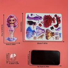 One Set Of Magnetic Quiet Book Girl Princess Dress Up Refrigerator Stickers Funny Dress Up Sticker Cartoon Pictures 3D Three-Dimensional Interesting Gift