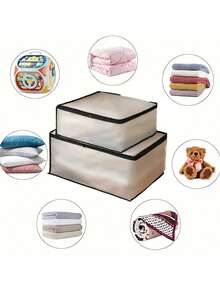 1pc Transparent Underbed Storage Box, Waterproof & Moisture-Proof Rectangular Storage Bag, Multi-Purpose For Clothes, Luggage, Moving Packing Items, Transparent Zipper Closure, Suitable For Travel And Home Use, Open-Top Storage Box, Back To School, Underbed Storage, Wardrobe Organization - Multicolor - View 9
