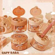 1/3/5 Capybara-Stil manuelle Bleistiftspitzer, süßes Capybara-Design Spitzer, Zufallsfarboptionen, manuelle Bleistiftspitzer mit Cartoon-Kappen, geeignet für Schule und Büro, geeignet für Bleistifte und Makeup-Stifte, kleine und tragbare Spitzer, tragbare dekorative Tischspitzer, Schüler-Lernbedarf, Lieblingsgeschenke für Kinder, Jungen, Mädchen, Schulmaterial, Muss-haben für die Rückkehr zur Schulsaison