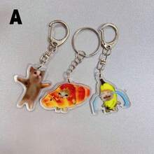 1pc Creative Meme Acrylic Keychain Pendant Funny Backpack Ornament Accessories School Bag Purse Pendant Gift Souvenir Car Accessories Bag Charm Cute Goth Y2k - 棕色 - 查看 6