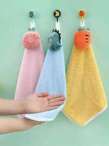 悬挂式卡通擦手巾，吸水力强，可爱卡通擦手巾 - 彩色 - 查看 2