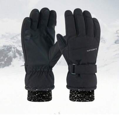 1 Pair Professional Ski Gloves, Unisex, Winter Thick Warm Windproof Waterproof Touchscreen Outdoor Snow Sports Cycling Gloves