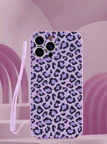 1 件紫色 TPU 豹纹防震手机壳和 1 件紫色硅胶腕带，适用于 Apple/配套手机壳/带挂绳的手机壳/趣味手机壳/Android 手机壳/手机壳/手机壳/OPPO 手机壳/Galaxy - 彩色 - 查看 3