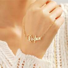 Custom Russian Name Necklace, Custom Cyrillic Greek Latin Roman Slavonic Bulgarian Kievan Rus Letter Language Necklace Personalized Gifts