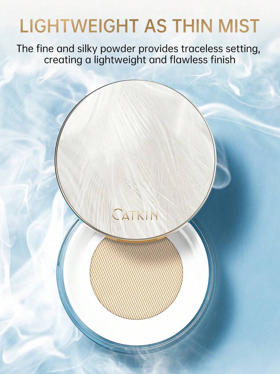 CATKIN CATKIN Chic Luxury Loose Baking Setting Powder 15g Silky, Weightless, Blurring, Smooths, Minimizes Pores And Fine Lines Vegan Formula Natural Medium C02 SHIMMER IVORY