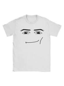 Anime Robot Robloxs Face T-Shirts Women Fun Tees Crew Neck Short Sleeve T Shirts Women Clothing Harajuku T Shirts - 白色 - 查看 1