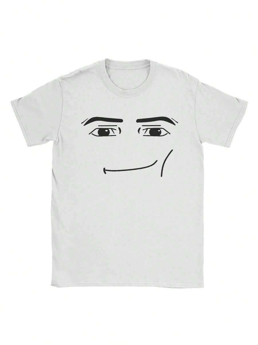 Anime Robot Robloxs Face T-Shirts Women Fun Tees Crew Neck Short Sleeve T Shirts Women Clothing Harajuku T Shirts - 白色 - 查看 1