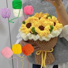 1/2/3团粗雪尼尔纱线,适合编织,圣诞手工DIY礼品套装,1股超大冰丝纱线散装100克/团,柔软DIY钩编线,适用于毯子、拖鞋、帽子、围巾等手工工艺品 - 多色 - 查看 5