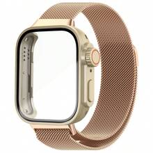 2 In 1 Milanese Loop Strap +Change To Ultra Case Compatible With Huawei Fit 4 Pro Band Stainless Steel Magnetic Belt Bracelet