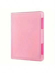 Caja de archivo de plástico transparente, caja de almacenamiento portátil y resistente al agua de varias capas, adecuada para oficina, escuela y uso doméstico - Almacenamiento de archivos de doble cara con etiquetas temáticas (rosa, naranja, verde, azul), organizador de almacenamiento