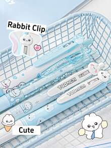 4pcs Cute Rabbit Shaped Neutral Pens Set, 0.5mm Tip, Black Ink, Suitable For Daily Writing, Office, Students Back To School Gift - Black - View 9