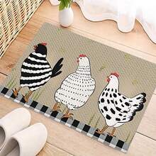 1/2/3pcs Anti-Fatigue Rooster Kitchen Rug Set, Chicken Pattern Carpet, Suitable For Kitchen Floor, Farmhouse Doormat, Waterproof Non-Slip Kitchen Mat And Rug, Kitchen Decor Bathroom Kitchen Decor Kitchen Rug - Multicolor - View 7