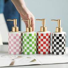 1pc Luxury Household Lotion Dispenser Bottle, Ceramic Hand Wash, Shower Gel, Shampoo, Conditioner Hotel Amenity Bottle
