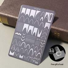 1片美甲印花板，新款INS风限量版，可爱动物、蝴蝶结、爱心、蕾丝、花卉图案美甲印花模板，美甲印花板，美甲印花凝胶指甲油板，法式风格，多功能，清新设计，经典中式印花板，美甲装饰配件，DIY美甲，适用于书籍、文具、桌面、平板电脑、玻璃装饰、日记本，是送给家人和朋友的绝佳礼物，配有透明硅胶印章。