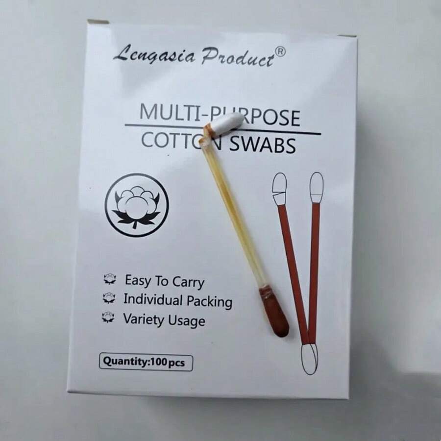 Pet Longasia Multi-Purpose Swabs - Hypoallergenic, Easy To Carry & Use, Ideal For Makeup Application & Skincare, 100 Count, Skincare Essentials|Hypoallergenic Swabs|Soft Texture Swabs, Makeup Brushes And Swabs - Multicolor - View 1