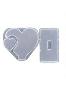 Large Heart-Shaped Silicone Mold Set For Resin Casting - Ideal DIY Photo Heart Mold, Great For Valentine's Day Gifts, Home & Wedding Decor, Graduation Ceremonies - White Heart - View 5