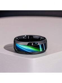 8mm Stainless Steel Aurora Rings, Comfort Fit Inner Arch Design, Unisex Minimalist Band, Luxury Cross-Border Jewelry - Multicolor - View 5