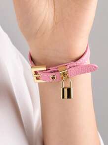 1 pieza Pulsera con cierre, accesorio de muñequera de moda, adecuado para uso diario, fiestas, regalos de viaje de la mujer, multicolor, longitud ajustable