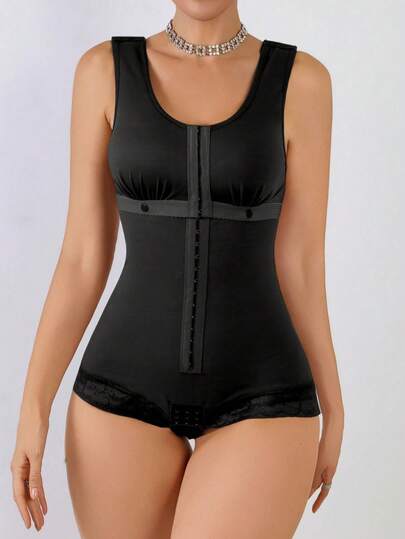 Shapewear For Women Tummy Control Post Surgery Full Body Shaper Butt Lifter With Zipper Crotch
