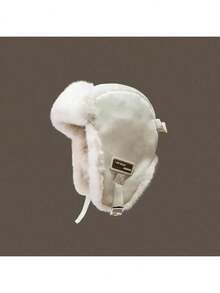 1 件女士绒面革保暖帽，多功能厚耳保护飞行员帽，适合秋冬季，适合骑自行车、滑雪，毛绒捕手帽