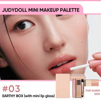 JUDYDOLL Bảng trang điểm mini, Bảng phấn mắt nhỏ gọn, Bảng trang điểm kết hợp, Lông mi, Du lịch & Hàng ngày, Lì, Phấn bắt sáng, Phấn phủ lông mày, Tạo khối