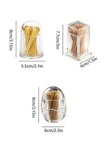 1pc Transparent Acrylic Toothpick Holder With Lid, Simple Toothpick Dispenser, Portable Toothpick Storage Box, Suitable For Home, Kitchen, Restaurant Commercial Dental Floss Storage Box - Multicolor - View 13