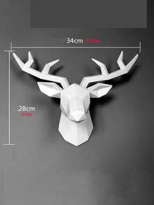 1pc Christmas Wall Decoration, Geometric European Style Fortune Simulation Animal Head Deer Head Wall Decoration, Wall Entrance Pendant Bar Wall Decoration.Perfect Christmas Gift For Lovers, Parents And Friends.