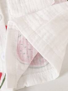 2pcs Baby Girls Comfortable Cute Watermelon Print Long Sleeve Shirt And Printed Pants Set - Multicolor - View 9